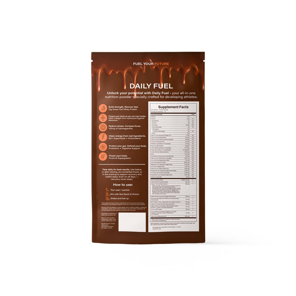 THREAD Performance Daily Fuel – Chocolate Brownie | 21g Protein, 60+ Organic Superfoods, 30 Servings