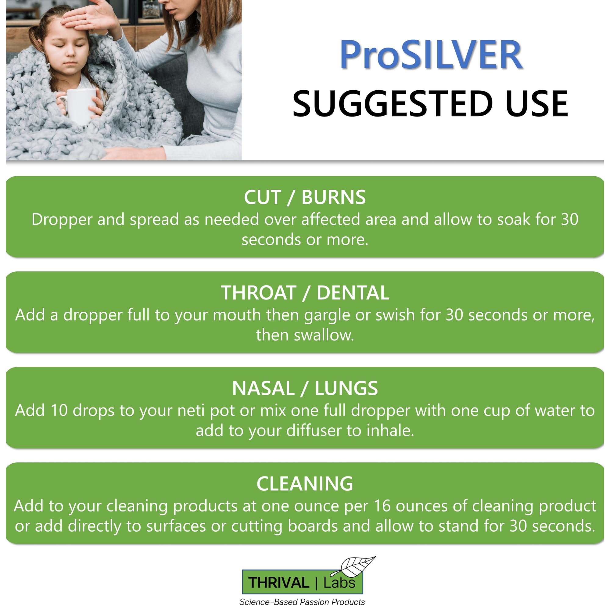 Thrival Labs Ionic Colloidal Silver 20 PPM – 16oz Glass Bottle | Immune Support