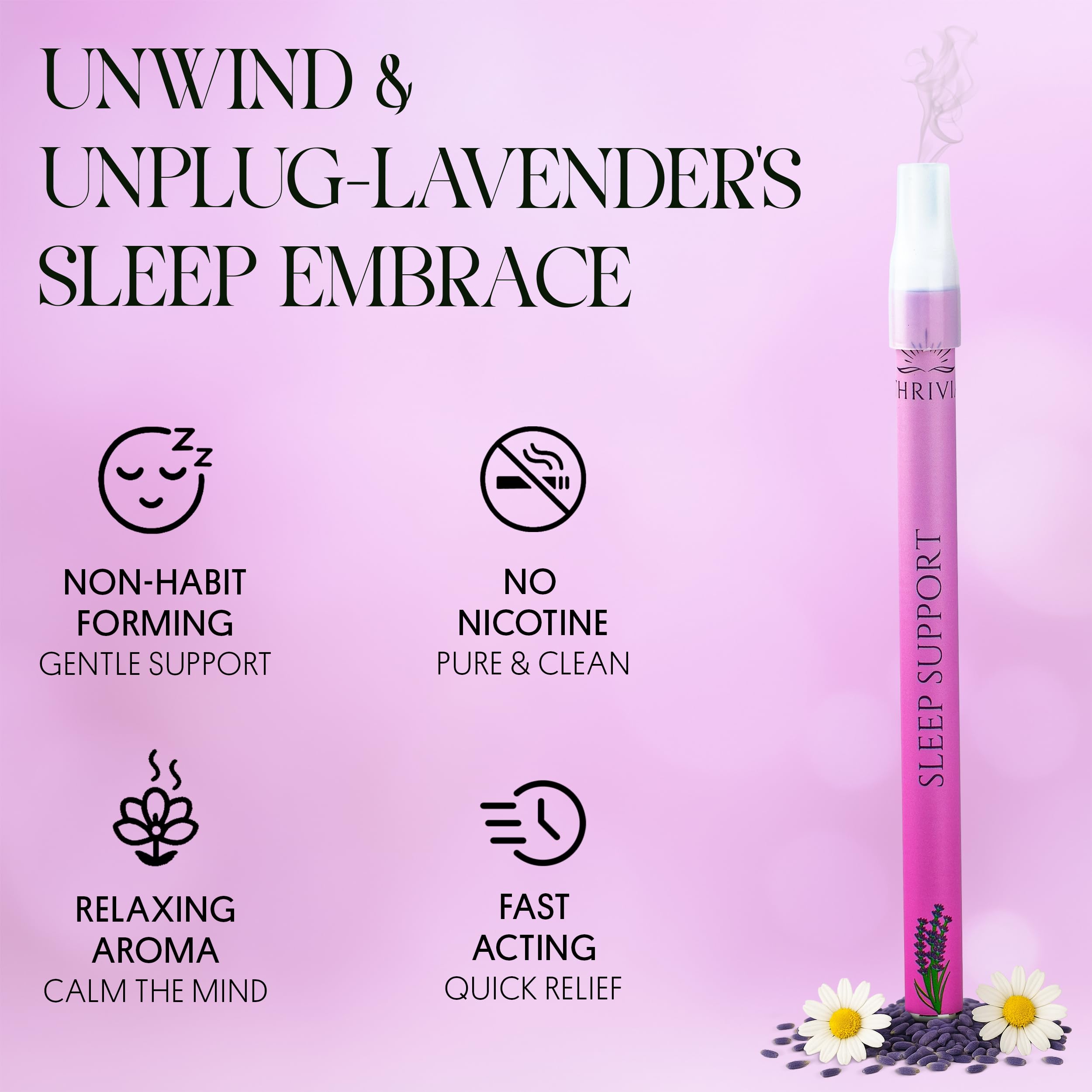 Thrivia Melatonin Diffuser Pen – Lavender Sleep Aid & Anxiety Relief