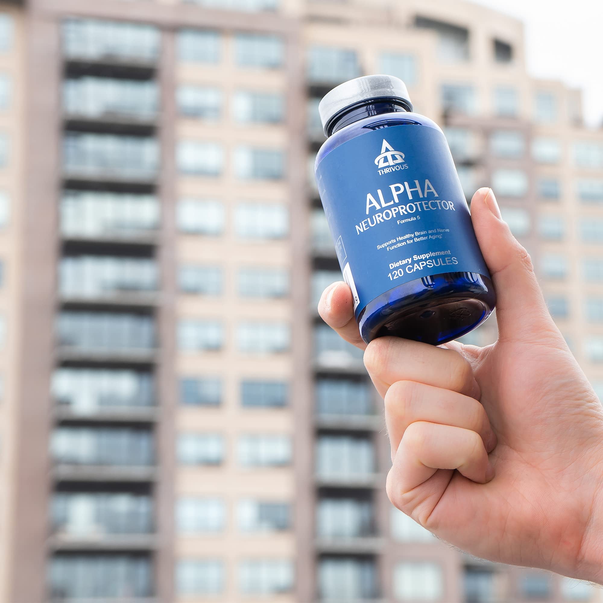 Thrivous Alpha Neuroprotector - Brain Support Nootropic Supplement with Acetyl L-Carnitine, Alpha GPC, R-Alpha Lipoic Acid, Ginkgo Biloba - 120 Vegan Capsules