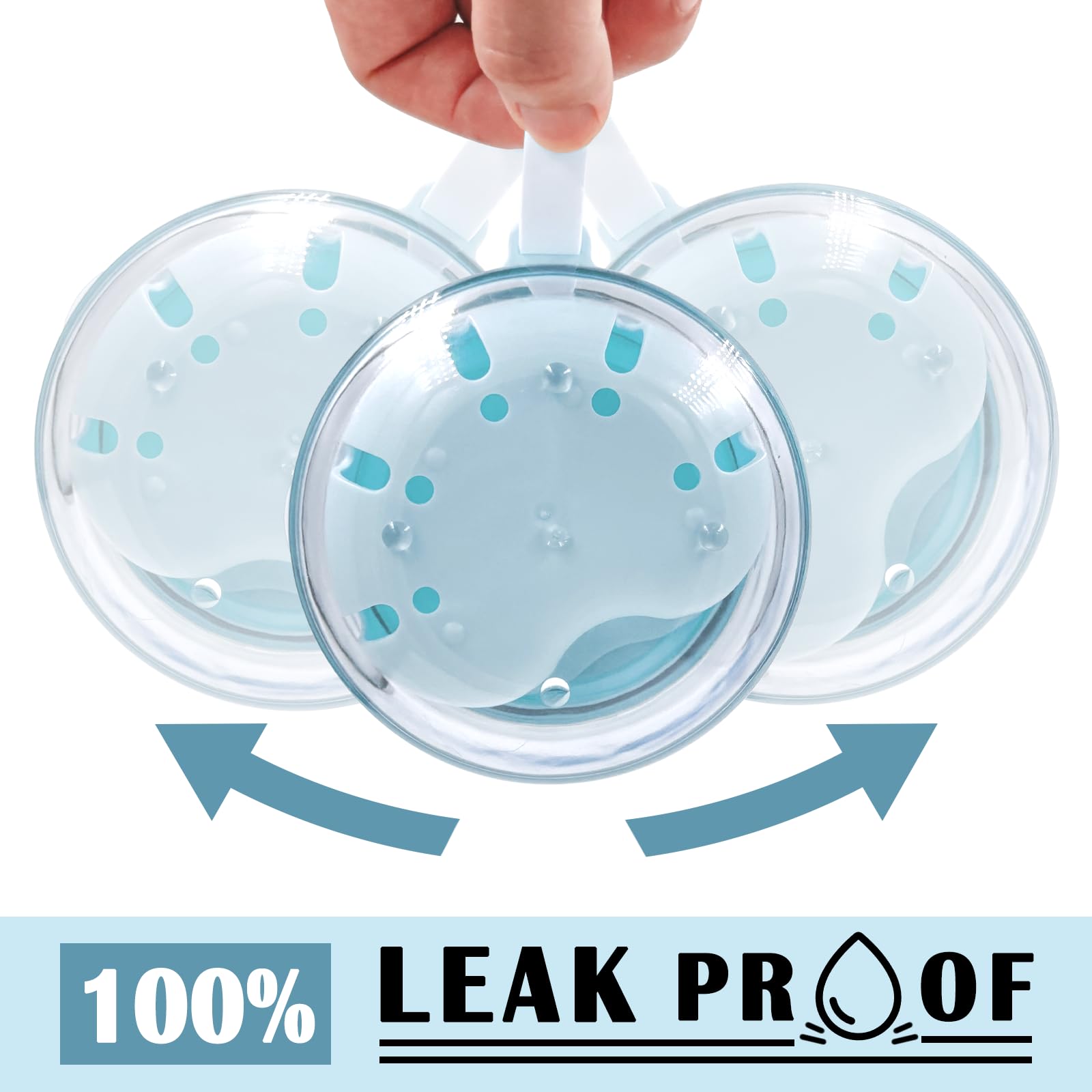 THSTOIC Denture Case & Cup – Travel Retainer with Mirror (Blue)
