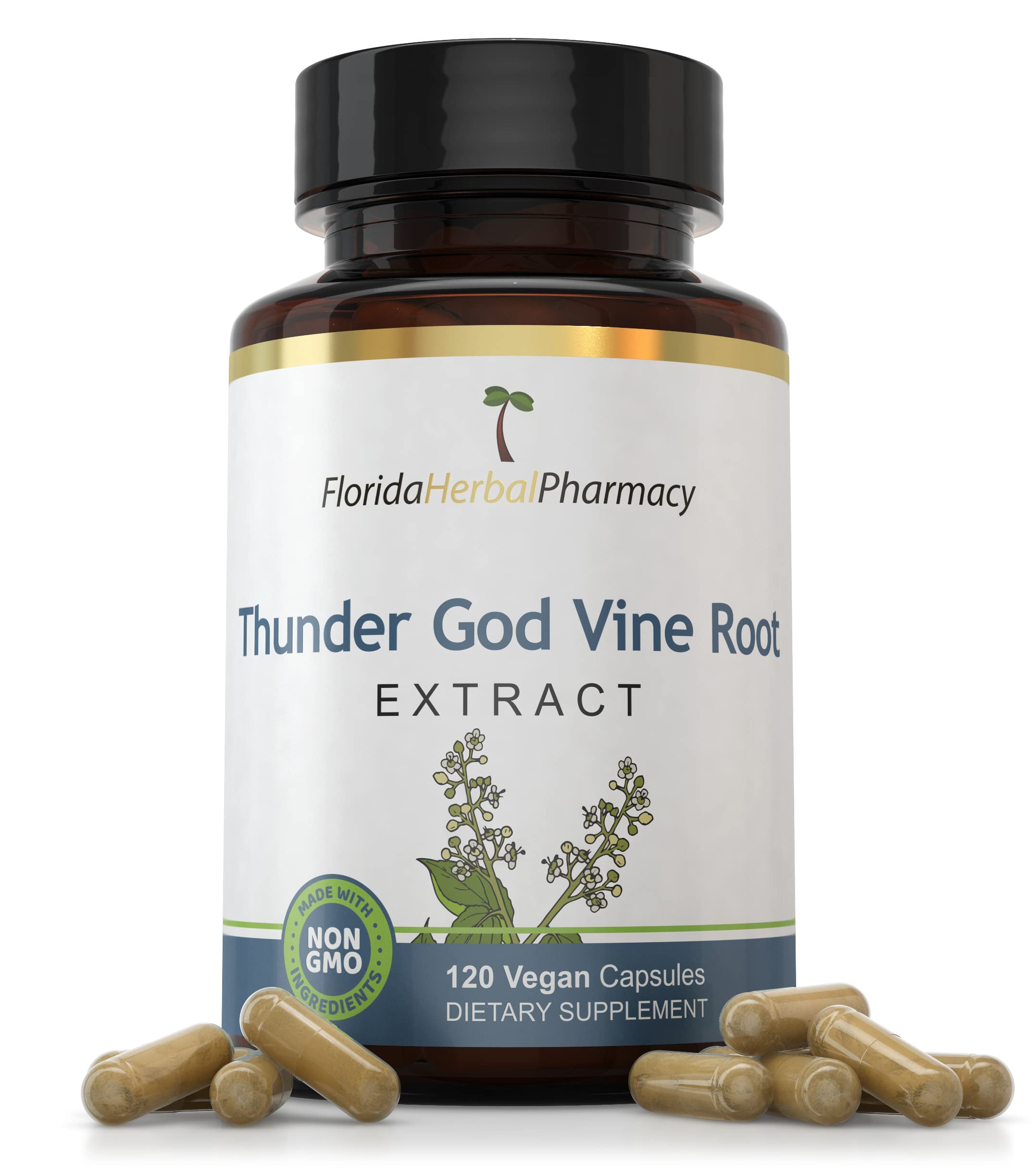 Florida Herbal Pharmacy Thunder God Vine Root Extract Capsules - 500 mg 10:1 Concentration