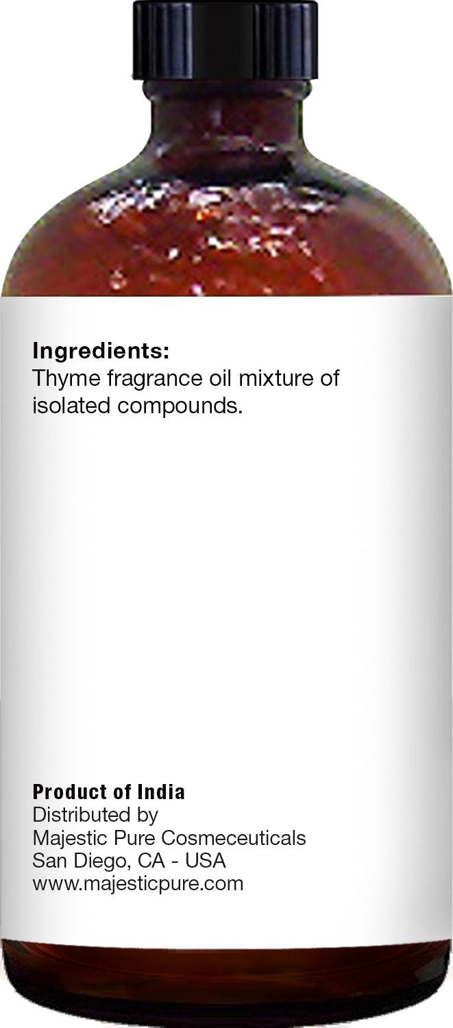 Majestic Pure Thyme Essential Oil – 4 Fl Oz, 100% Pure & Natural, Glass Dropper