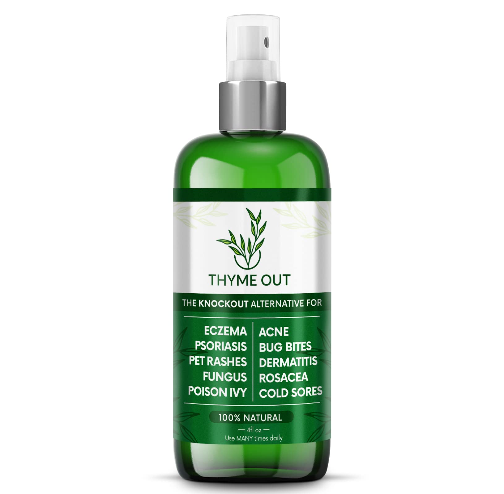 Thyme Out All Natural Eczema Treatment & Anti-Itch Spray | Acne, Psoriasis & More (4oz)