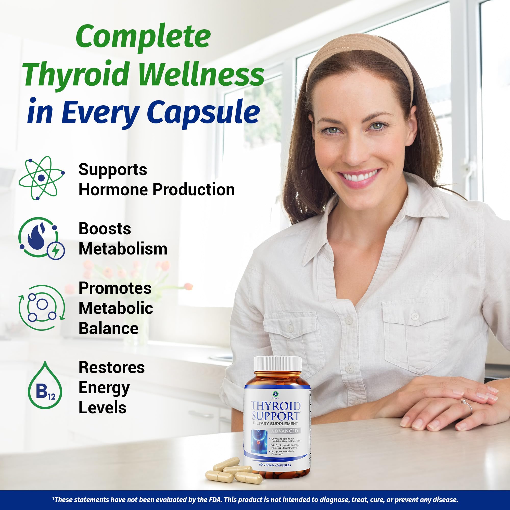 Thyroid Support Supplement - 30 Day Supply | Energy, Focus & Clarity