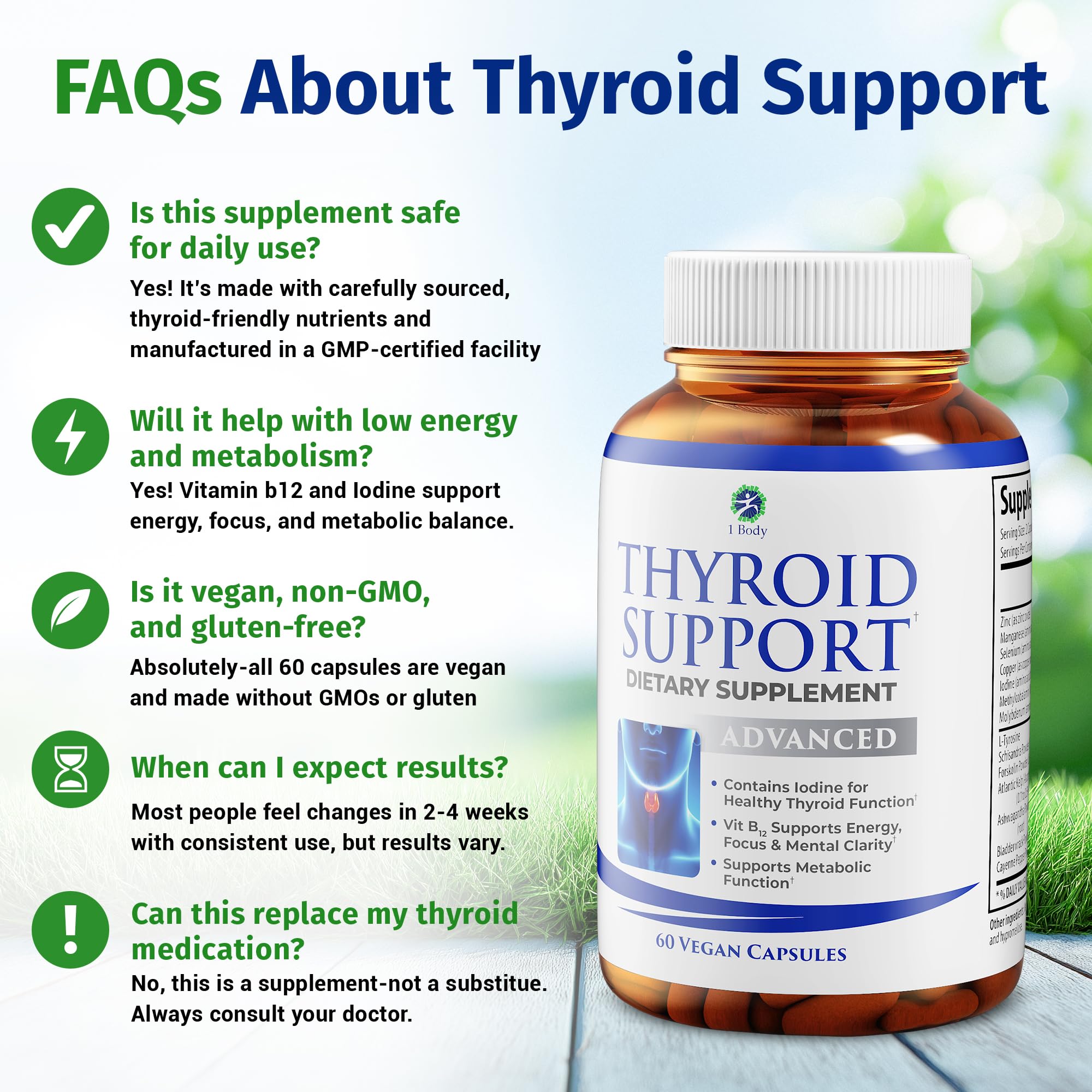 Thyroid Support Supplement - 30 Day Supply | Energy, Focus & Clarity