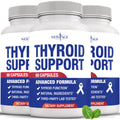 Thyroid Support Supplement for Women & Men with Iodine, B12, Zinc, Selenium, Ashwagandha, Bladderwrack, Turmeric, Schisandra - Non-GMO, Vegetarian - 180 Count