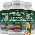 NEW AGE Thyroid Support Supplement with Selenium, Zinc, Iodine, L-Tyrosine, Ashwagandha — 60 Count (Pack of 3)