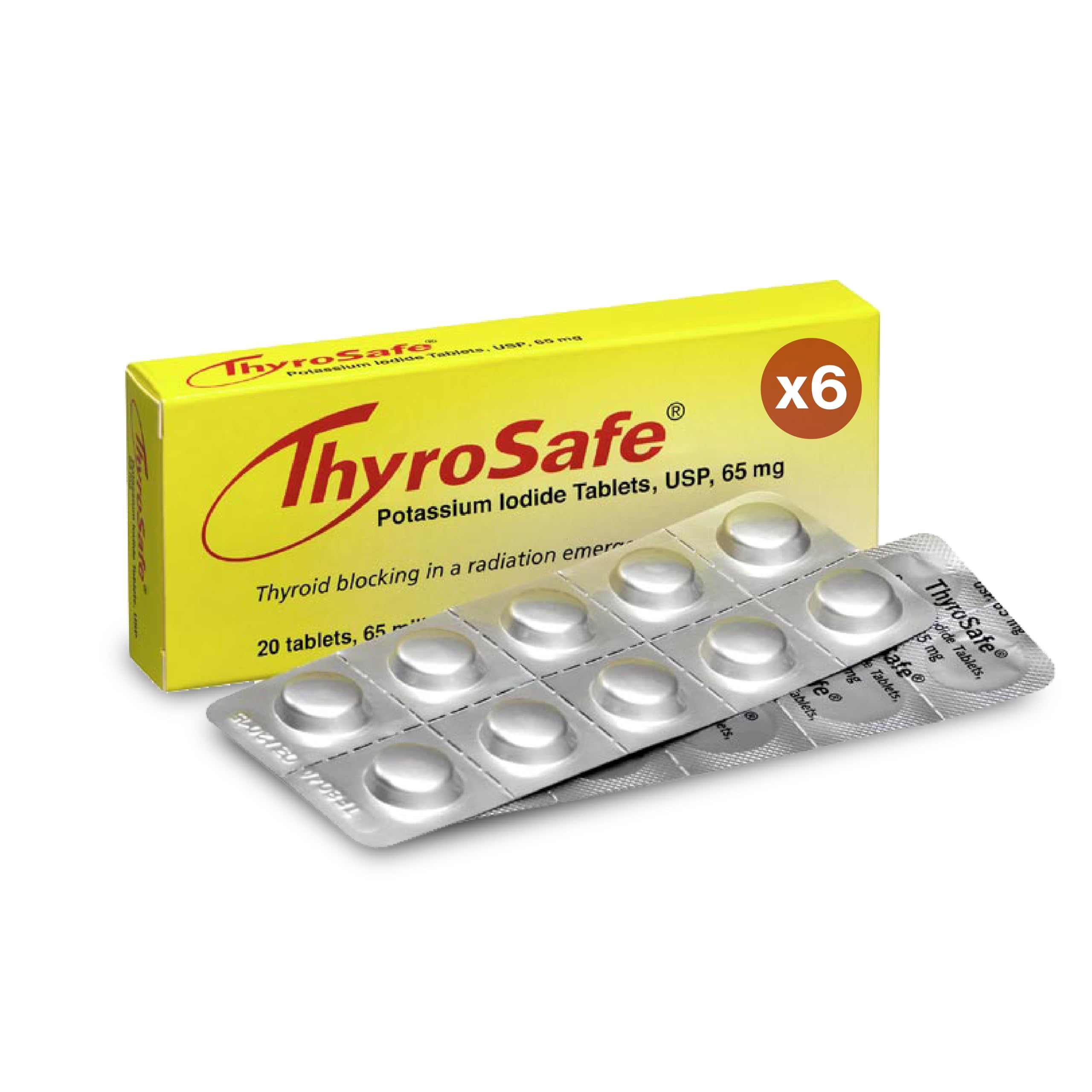 THYROSAFE 65mg Potassium Iodide Tablets (120 Pack) – Protects Your Thyroid from Nuclear Radiation Exposure
