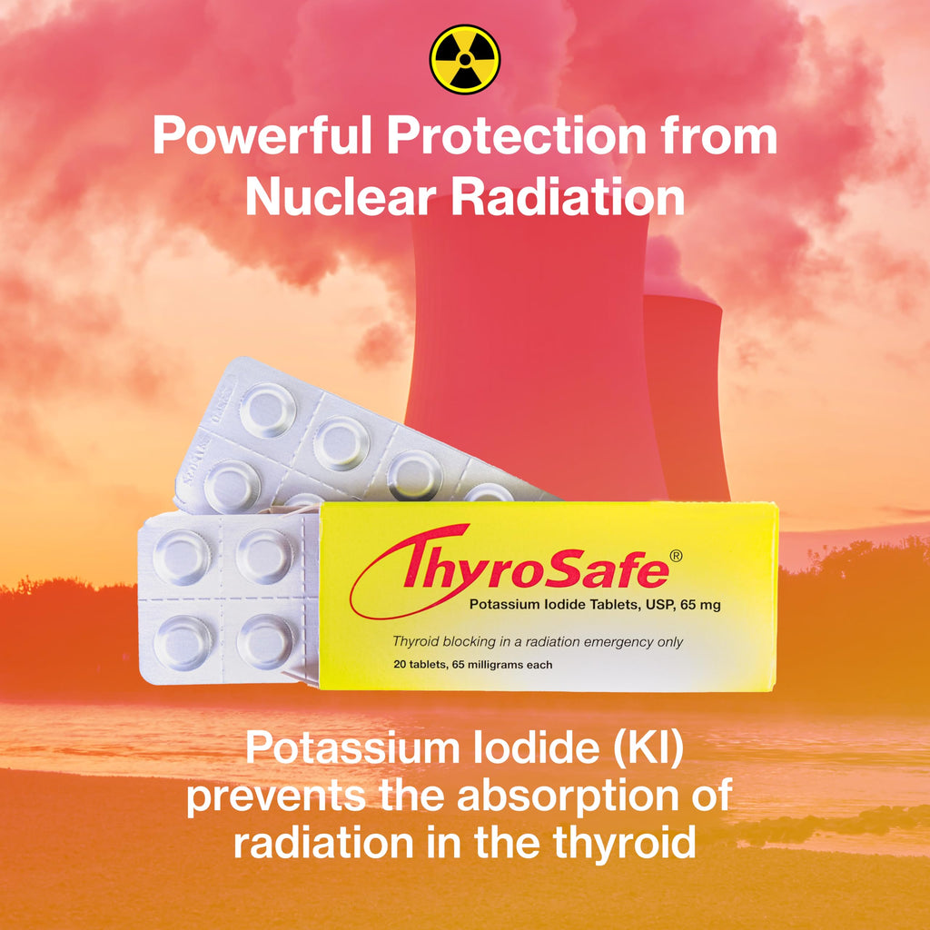 THYROSAFE 65mg Potassium Iodide Tablets (120 Pack) – Protects Your Thyroid from Nuclear Radiation Exposure