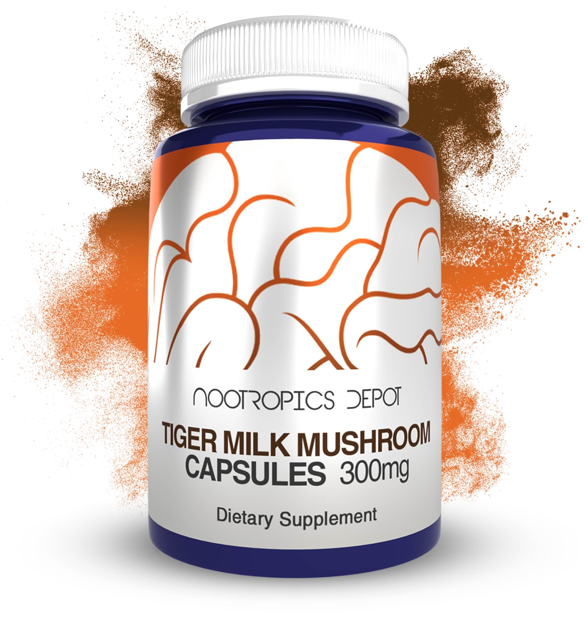 Nootropics Depot Tiger Milk Mushroom Capsules | 300mg | 180 Count | Lignosus rhinocerus Sclerotium | Cognition, Histamine, & Respiratory Support