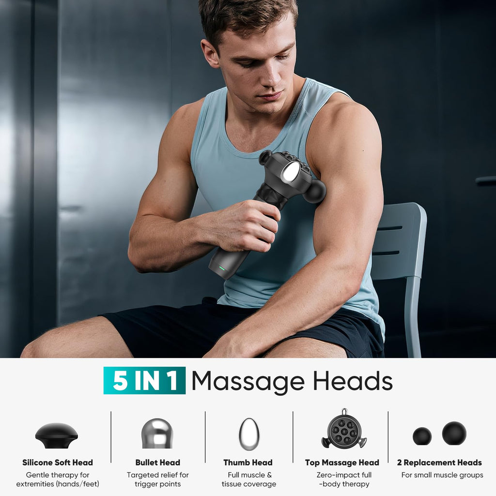 TILAT M1 Max Deep Tissue Vibration Therapy Massage Gun – 6500 RPM Handheld Massager for Trigger Points & Full-Body Relief