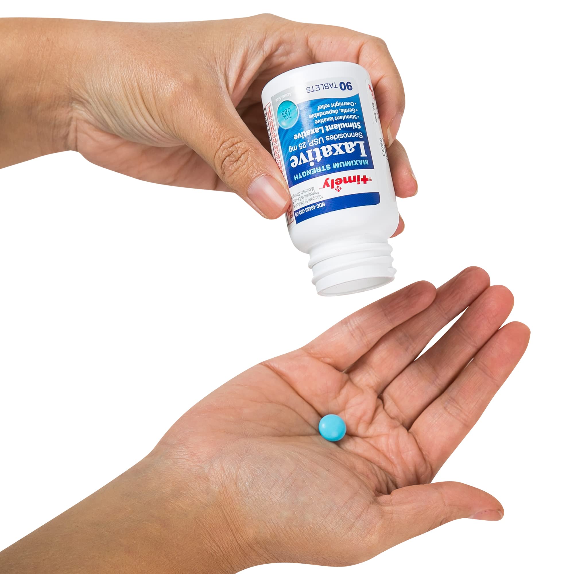 TIME-CAP LABS Timely Max Laxatives - 90 Maximum Strength Tablets, 25mg Sennosides, Occasional Constipation Relief