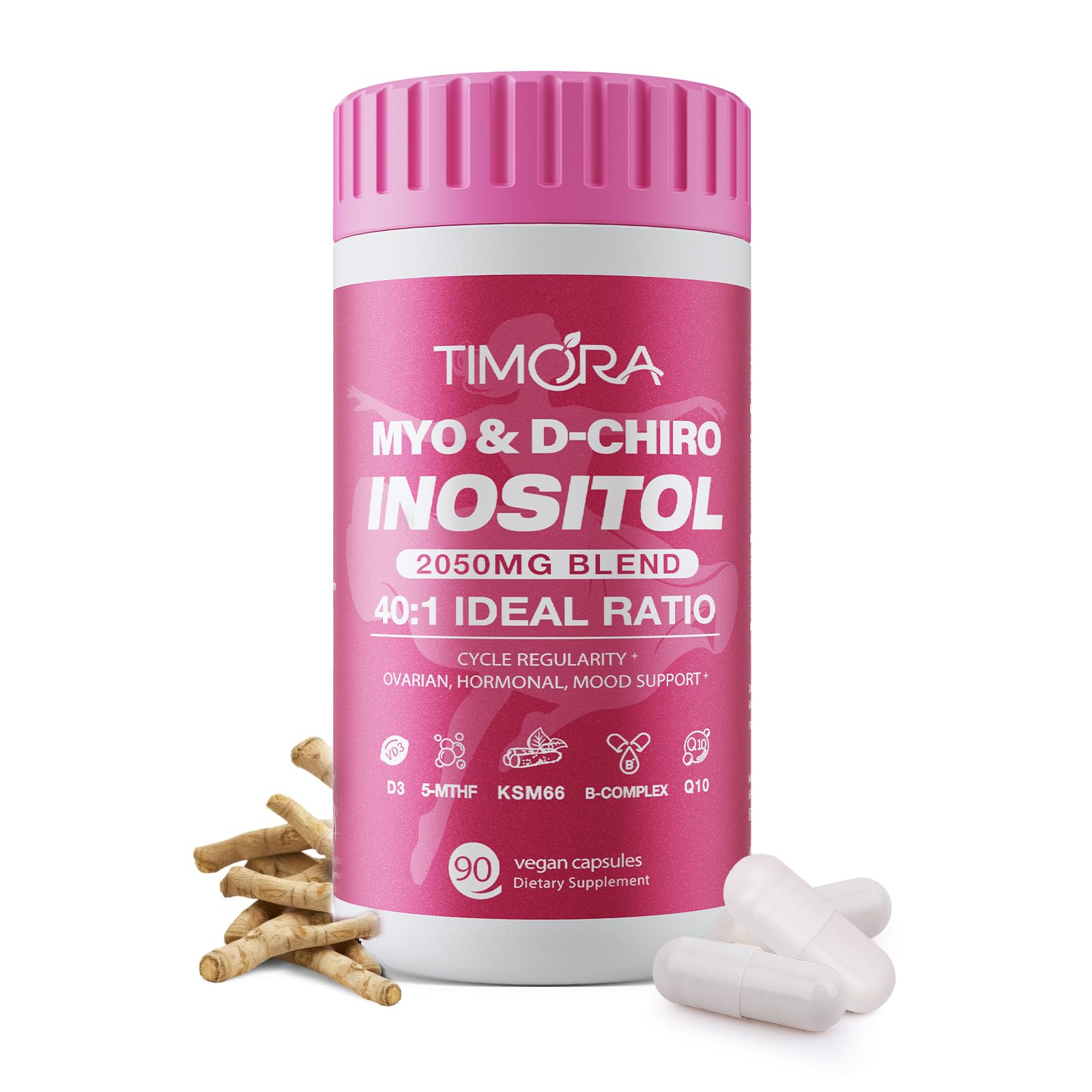 TIMORA Premium 10-in-1 Myo & D-Chiro Inositol Supplement for Women – Fertility, Hormonal Balance, Ovarian Health, Folate & Vitamin D | 40:1 Ratio
