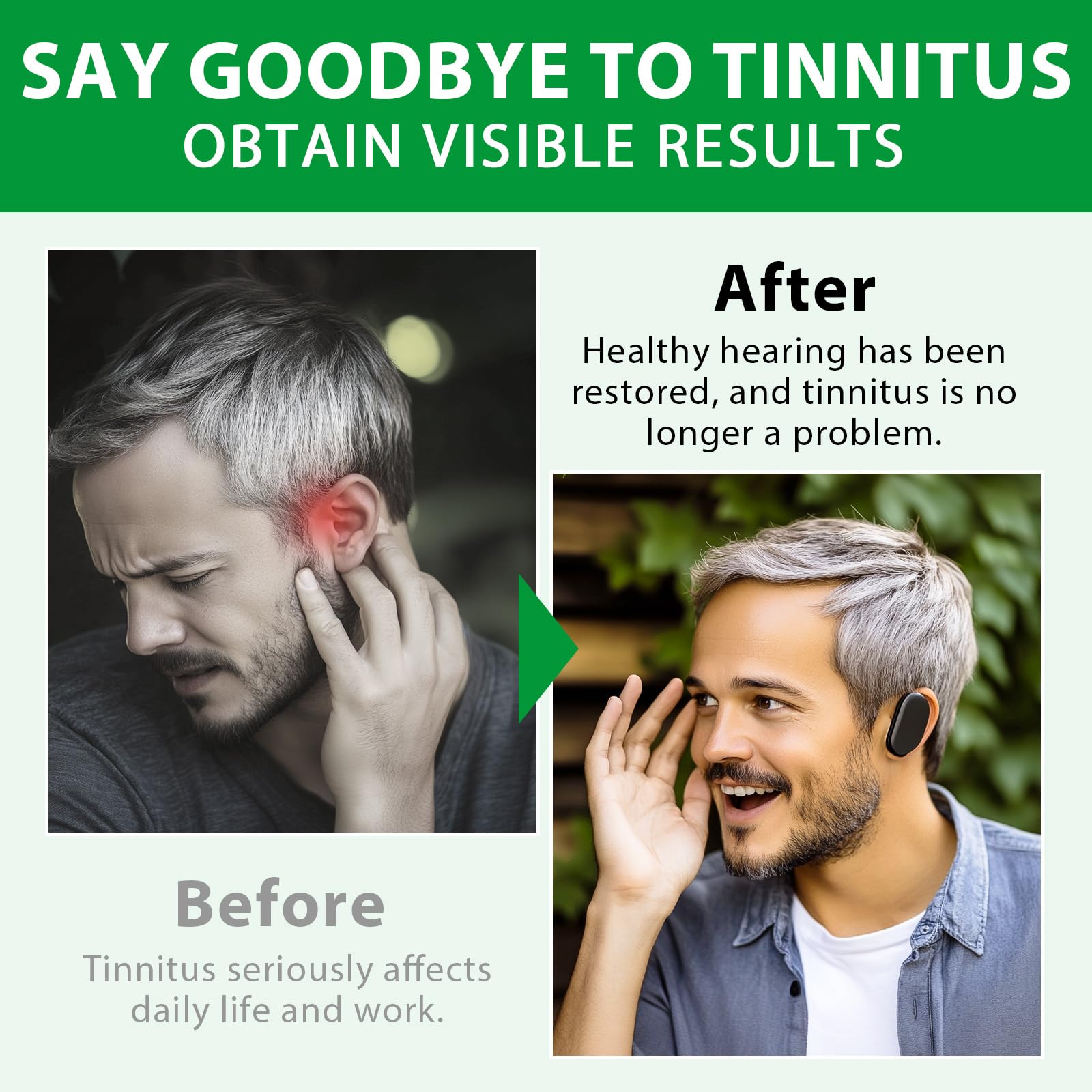 Tinnitus Relief 1200mg Supplement with Vitamin C & B Complex | Ear Ringing Support (60-Day Supply)