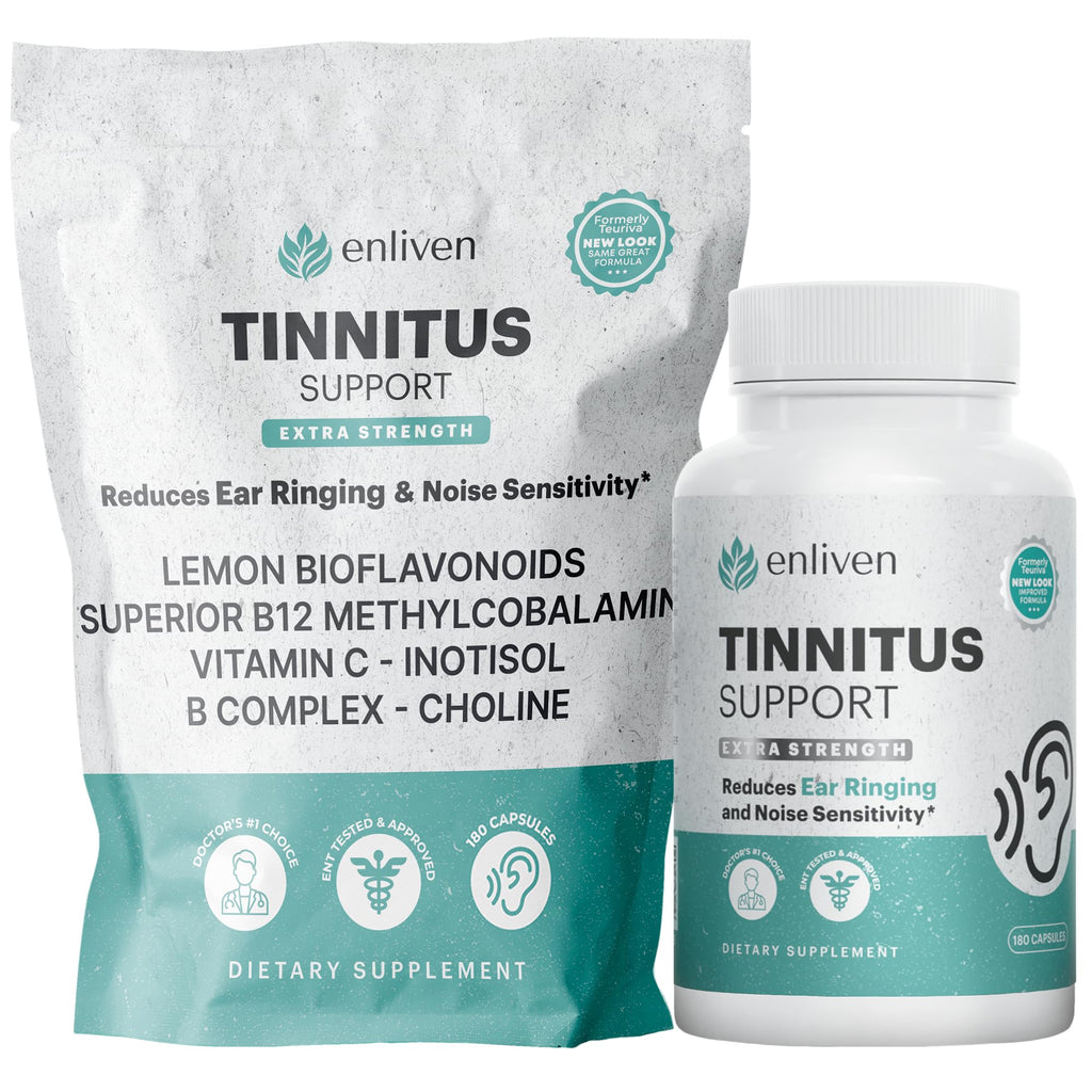 Tinnitus Relief Pills – Extra Strength with Flavonoids, B12 & Inositol | 60 Caplets