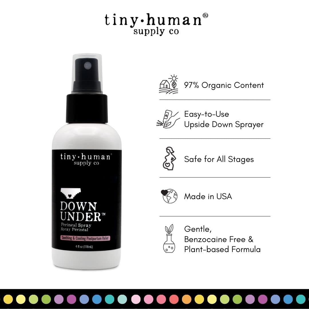 Tiny Human Supply Co Down Under Herbal Perineal Spray 4oz — 97% Organic Postpartum Relief