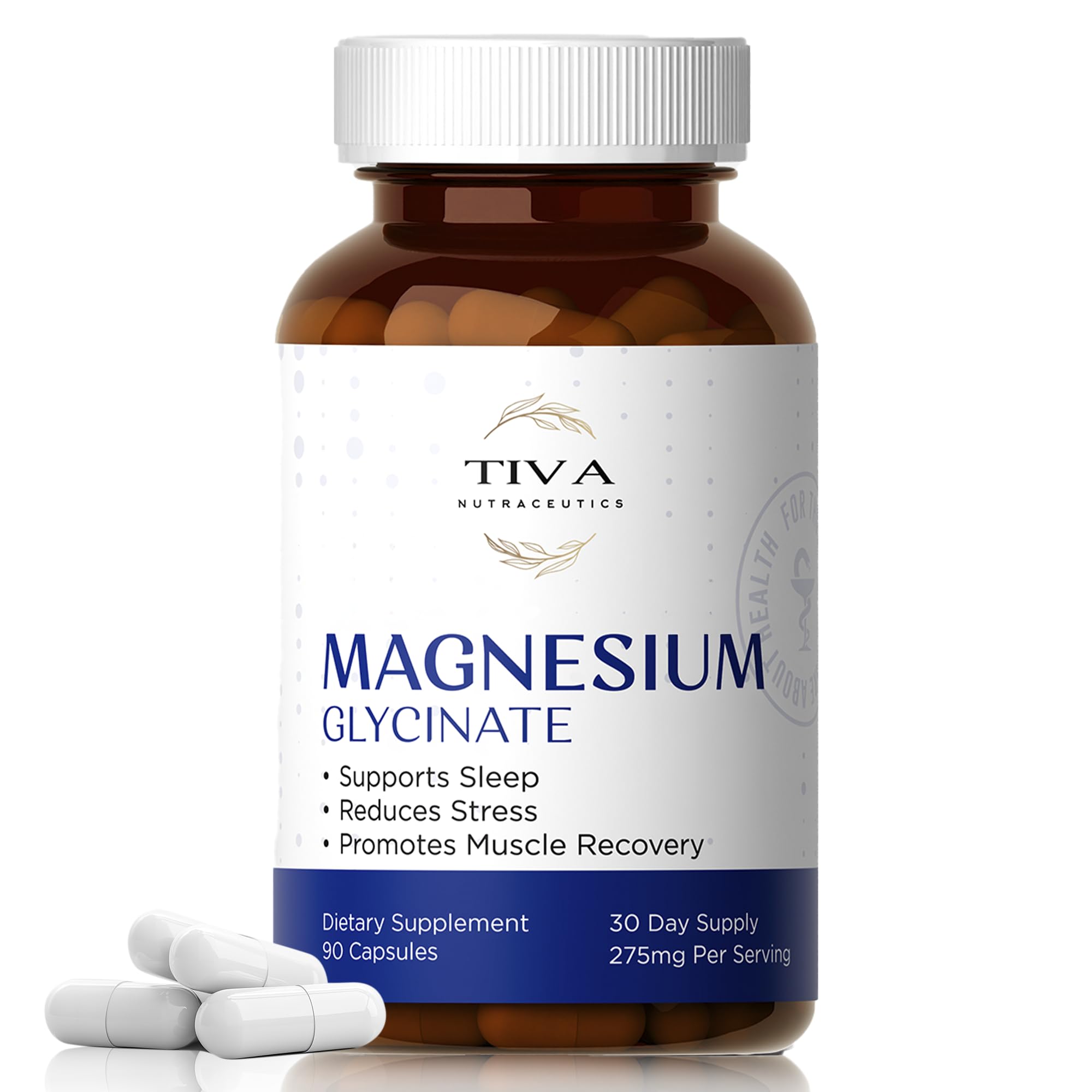 TIVA Nutraceutics Magnesium Glycinate – Gentle, High-Absorption for Sleep & Heart Health | 90 Capsules