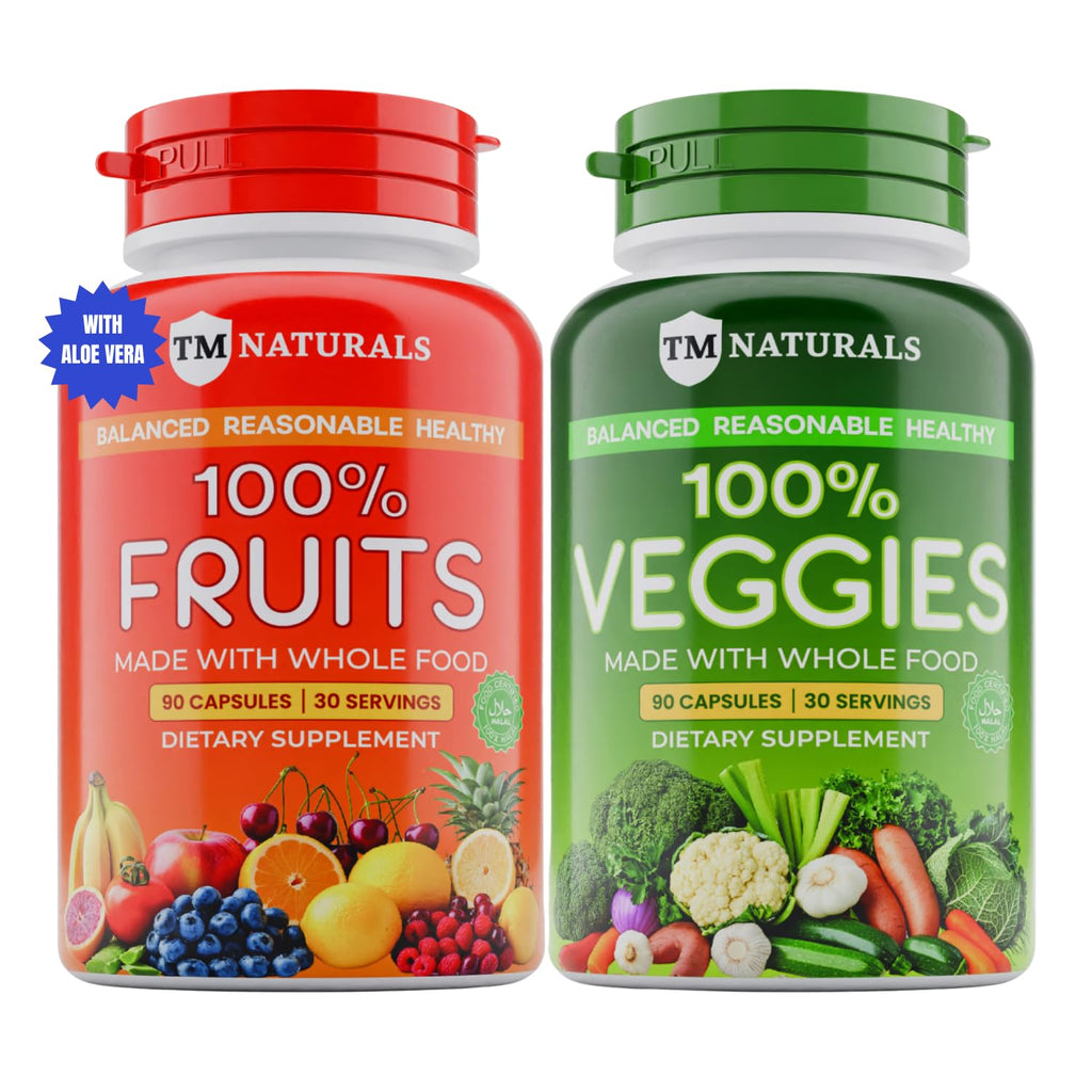 TM NATURALS Fruit & Veggies Supplement – 2x90 Count for Men & Women