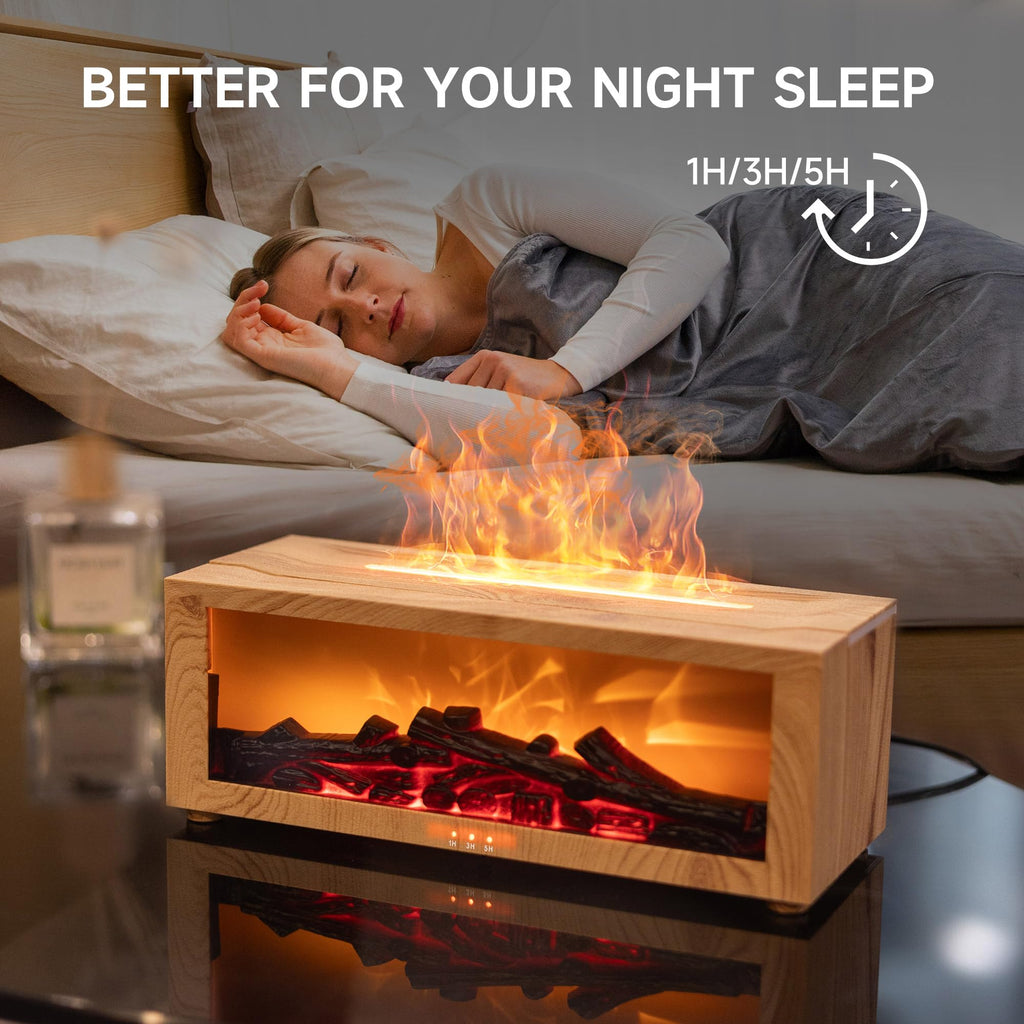 TMEHM Fireplace Flame Diffuser – 7-Color Ultrasonic with Timer
