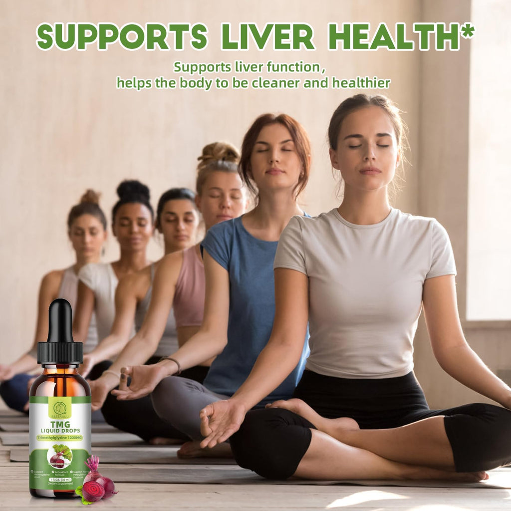 TMG Supplements 1000MG Liquid Drops – High-Absorption Betaine, Liver & Cognitive Support | Vegan, Non-GMO, Blood Orange Flavor (2 Pack)