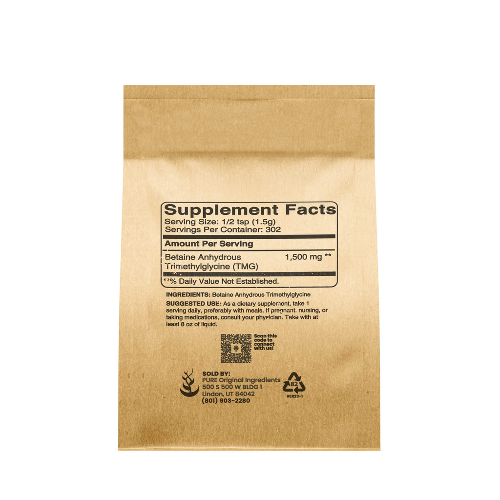 Pure Original TMG Powder (1 lb) – Trimethylglycine, Vegan, Gluten-Free