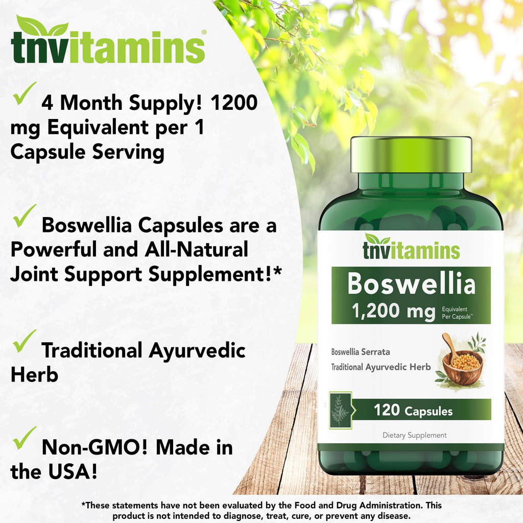 Boswellia Serrata 1200 MG Capsules | Joint Support | Frankincense (Pack of 2)