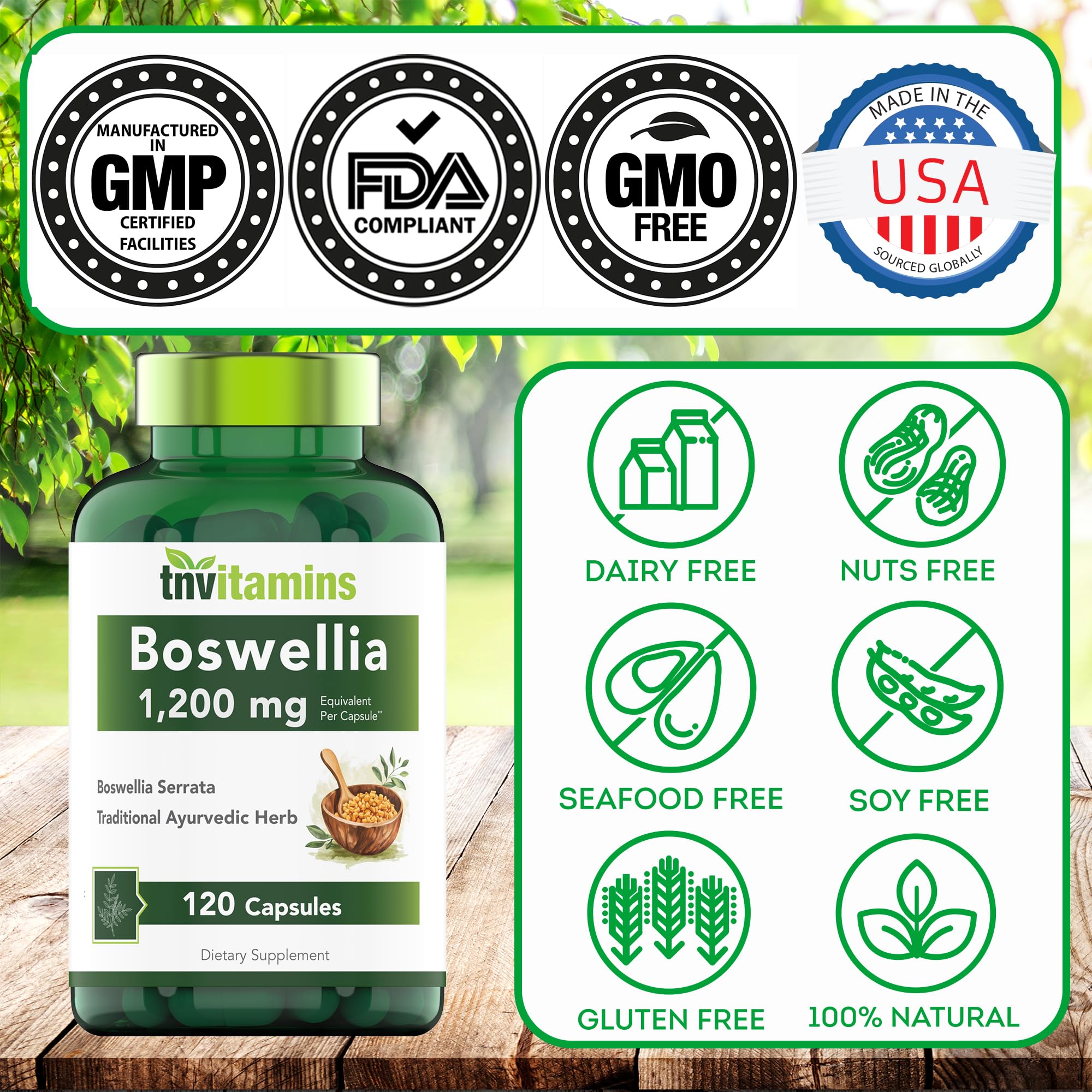 Boswellia Serrata Capsules 1200 MG – Joint Support | 120 Capsules
