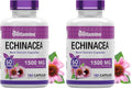 TNVitamins Echinacea Capsules | 1500 mg per Serving, 180 Capsules | USA Made | Pack of 2