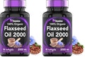 tnvitamins Organic Flaxseed Oil Softgels 2000 mg | 90 Softgels | Omega-3 | Non-GMO (Pack of 2)