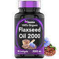 tnvitamins Organic Flaxseed Oil Softgels 2000 mg | 90 Softgels | Non-GMO