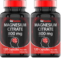 TNVitamins Magnesium Citrate 800mg - 240 Capsules (Pack of 2) | 2-Month Supply | Made in USA