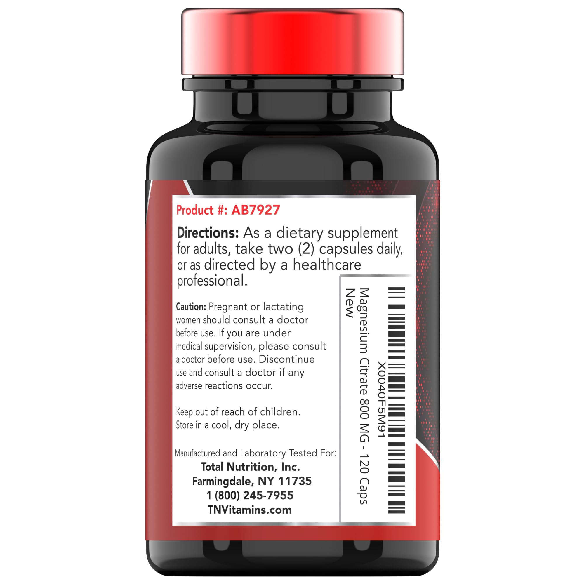 TNVitamins Magnesium Citrate 800mg - 240 Capsules (Pack of 2) | 2-Month Supply | Made in USA
