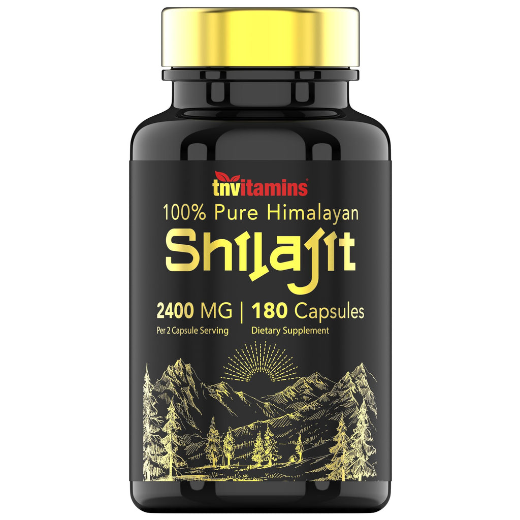 tnvitamins Shilajit Capsules 2400 MG – 180 Caps | Pure Himalayan Shilajit Resin | Non-GMO