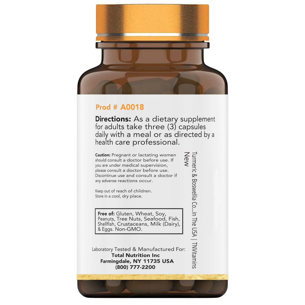 tnvitamins Turmeric & Boswellia Complex (180 Capsules) – Ginger Root, Bromelain & Black Pepper | Joint-Ease Formula | USA Made (Pack of 2)