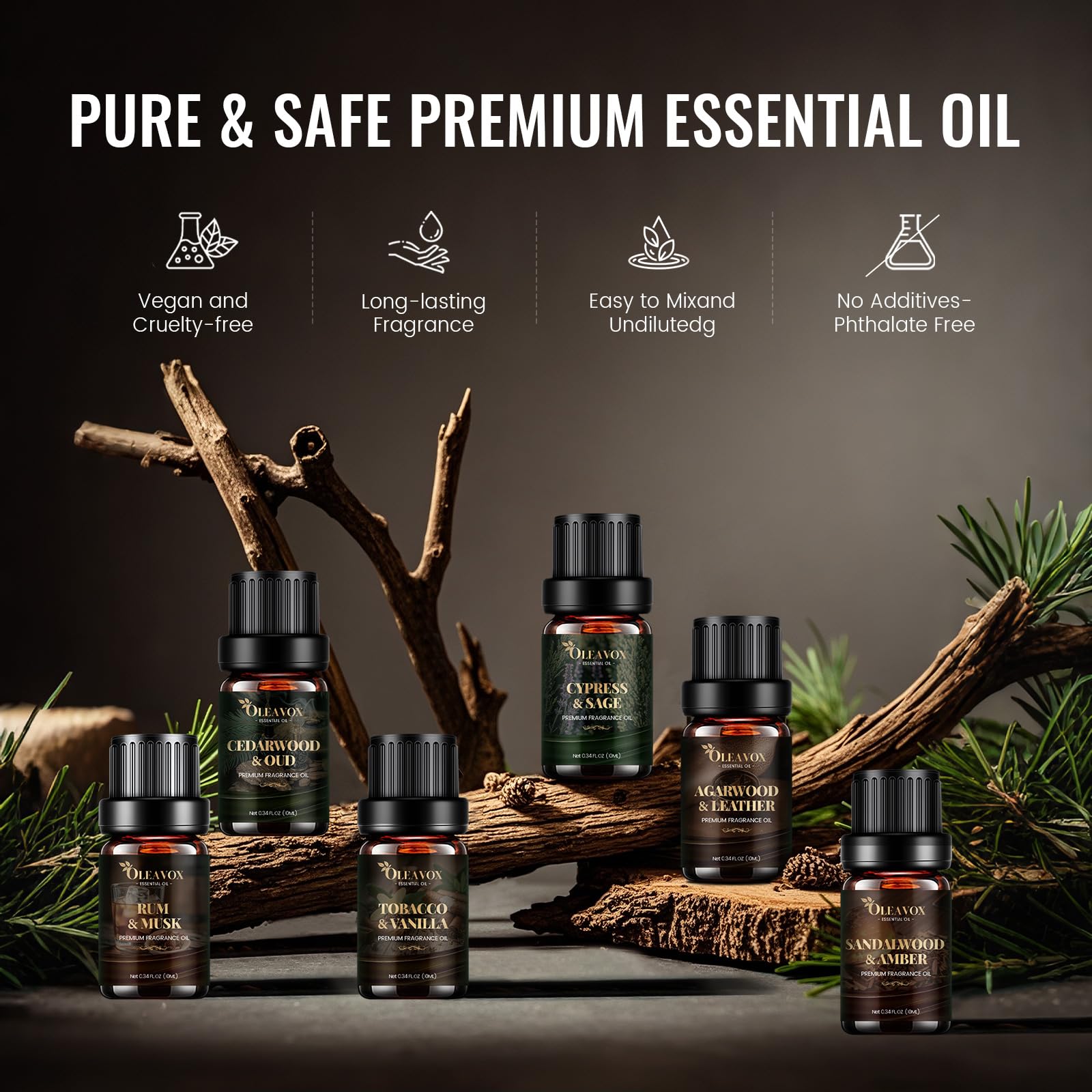 Men Essential Oils Gift Set | Premium Fragrance Oils for Diffusers