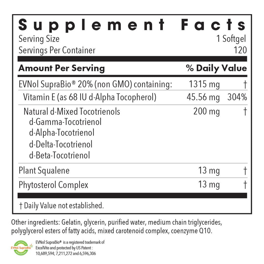 Allergy Research Group Tocomin SupraBio Tocotrienols 200 mg – Enhanced Absorption Palm Tocotrienol Complex (120 Count)