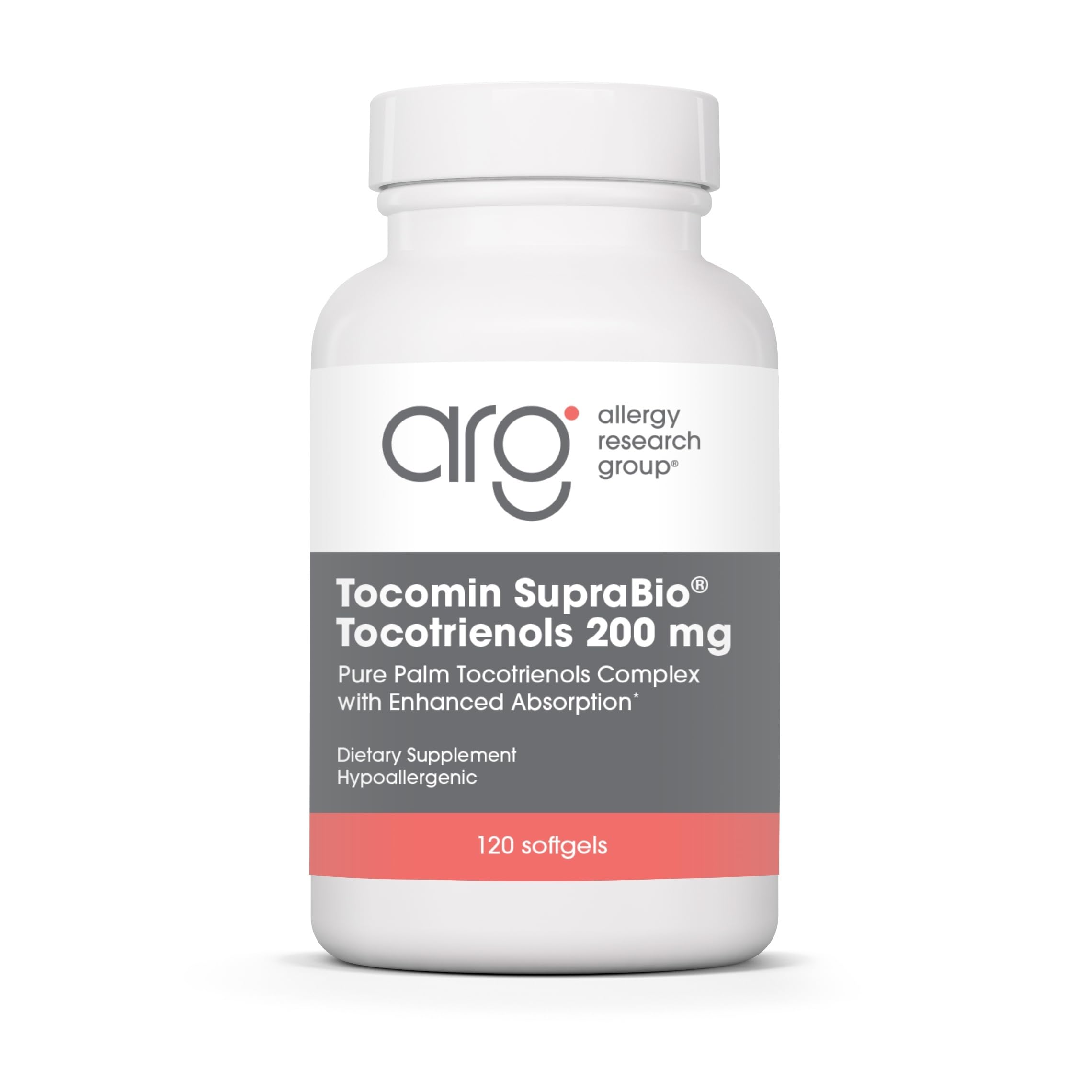 Allergy Research Group Tocomin SupraBio Tocotrienols 200 mg – Enhanced Absorption Palm Tocotrienol Complex (120 Count)