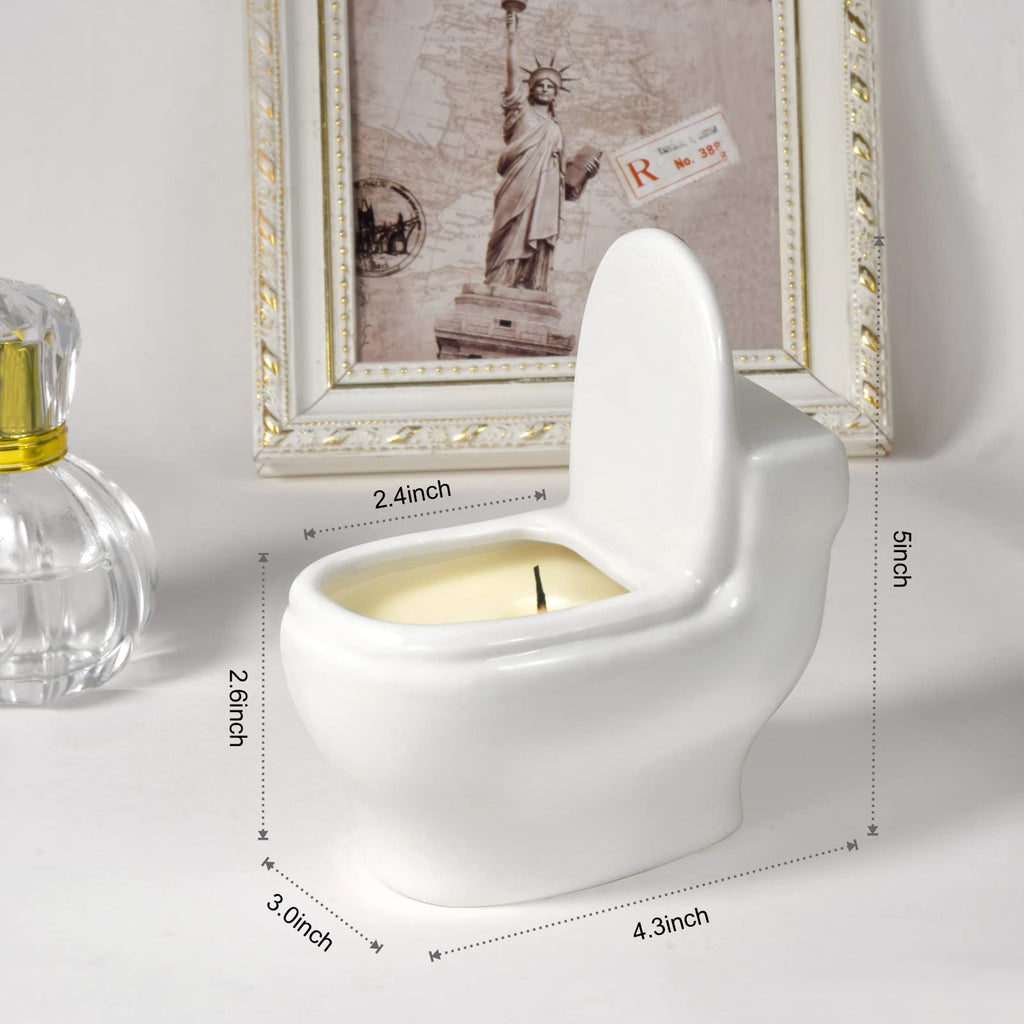 Toilet Shaped Scented Candles: Funny Gag Gift, Sandalwood, 6oz