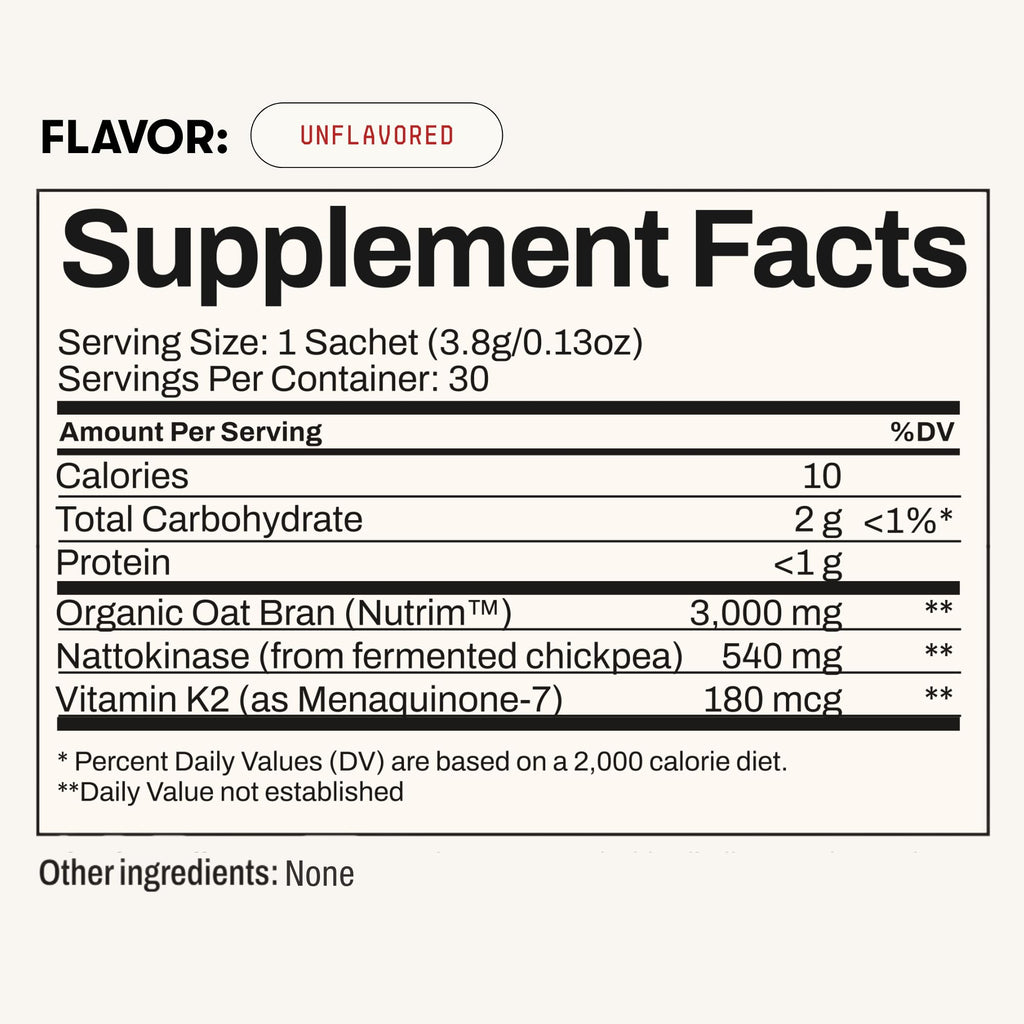 Toku Flow, Functional Daily Powder with 10,800 FU Soy-Free Nattokinase, Vitamin K2 MK7 & Oat Beta Glucan, Plant-Based Formula, Chocolate Flavor, 30 Packets