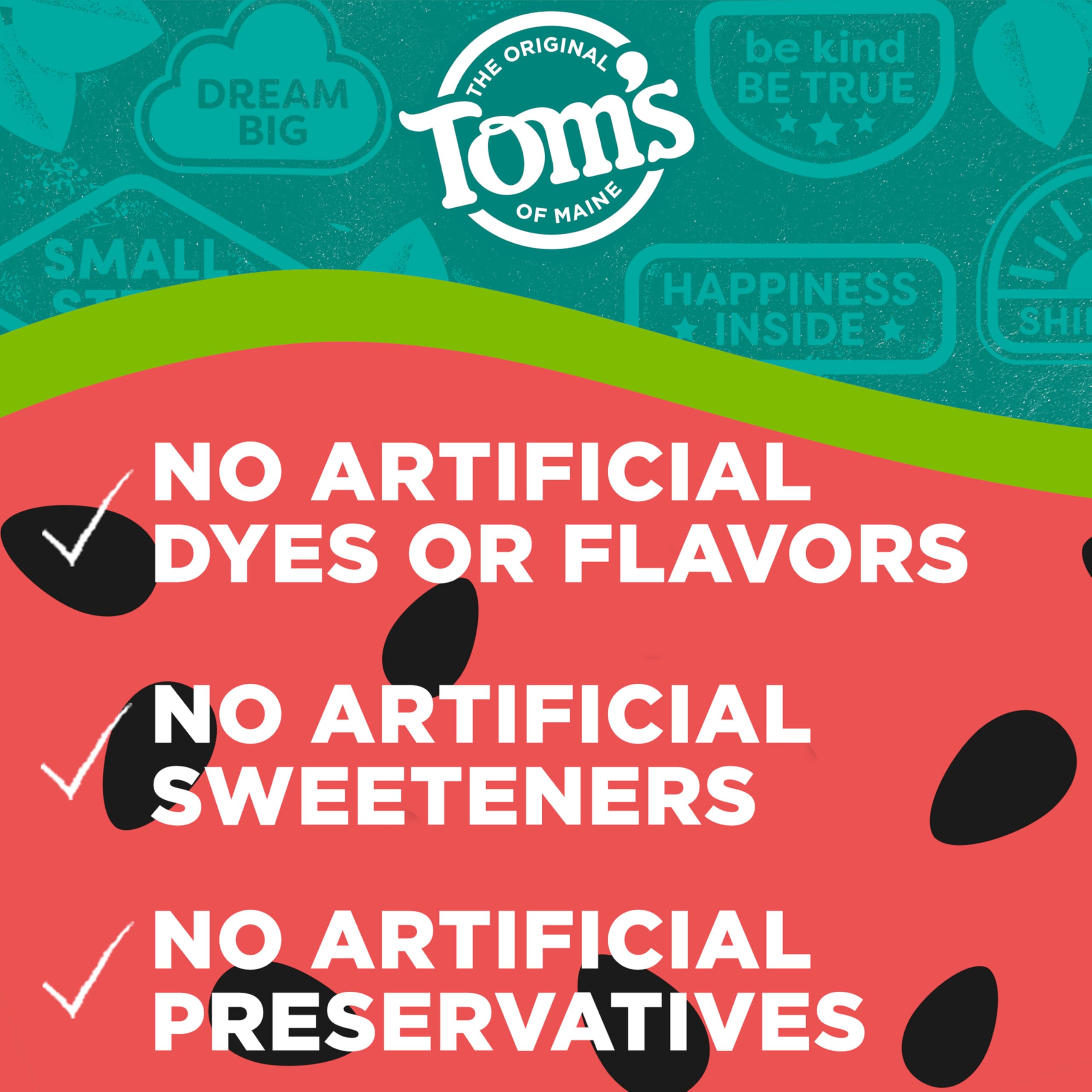 Tom's of Maine Watermelon Wiggle Kids Toothpaste with Fluoride – 3 Pack (5.1 oz) | Natural Kids Toothpaste