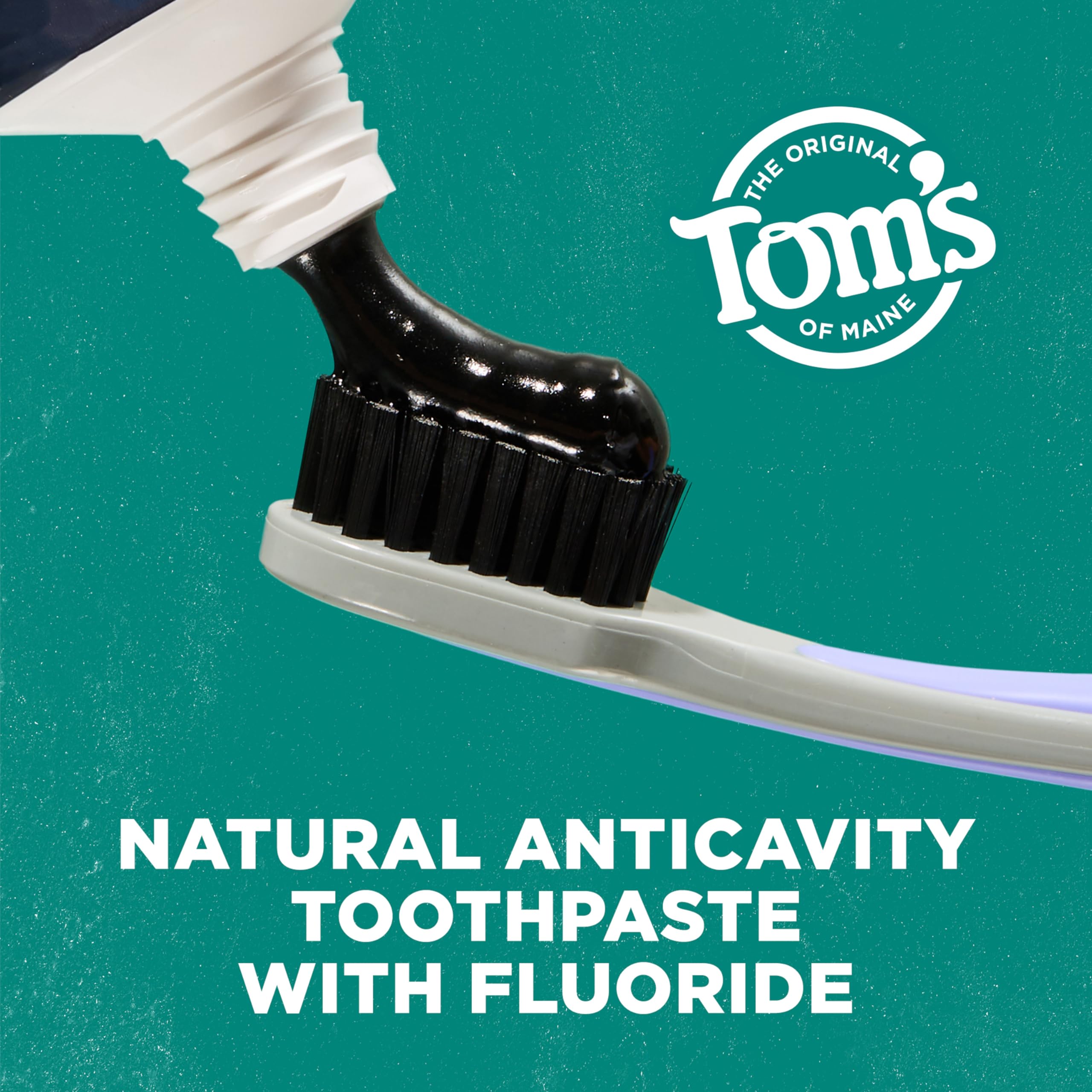 Tom’s of Maine Activated Charcoal Toothpaste with Fluoride – Peppermint, 3 Pack