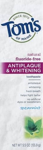 Tom's of Maine Fluoride-Free Antiplaque & Whitening Toothpaste - Spearmint - 5.5 oz