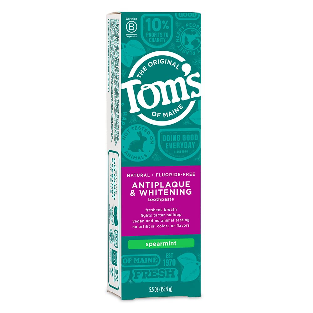 Tom's of Maine Fluoride-Free Antiplaque & Whitening Toothpaste - Spearmint - 5.5 oz