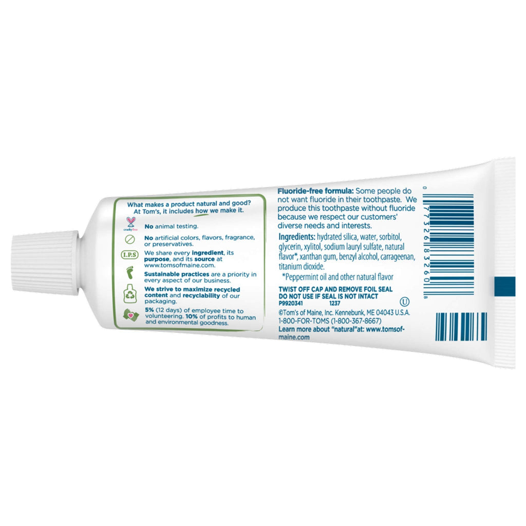 Tom's of Maine Travel Size Fluoride-Free Fresh Mint Toothpaste - 3 oz