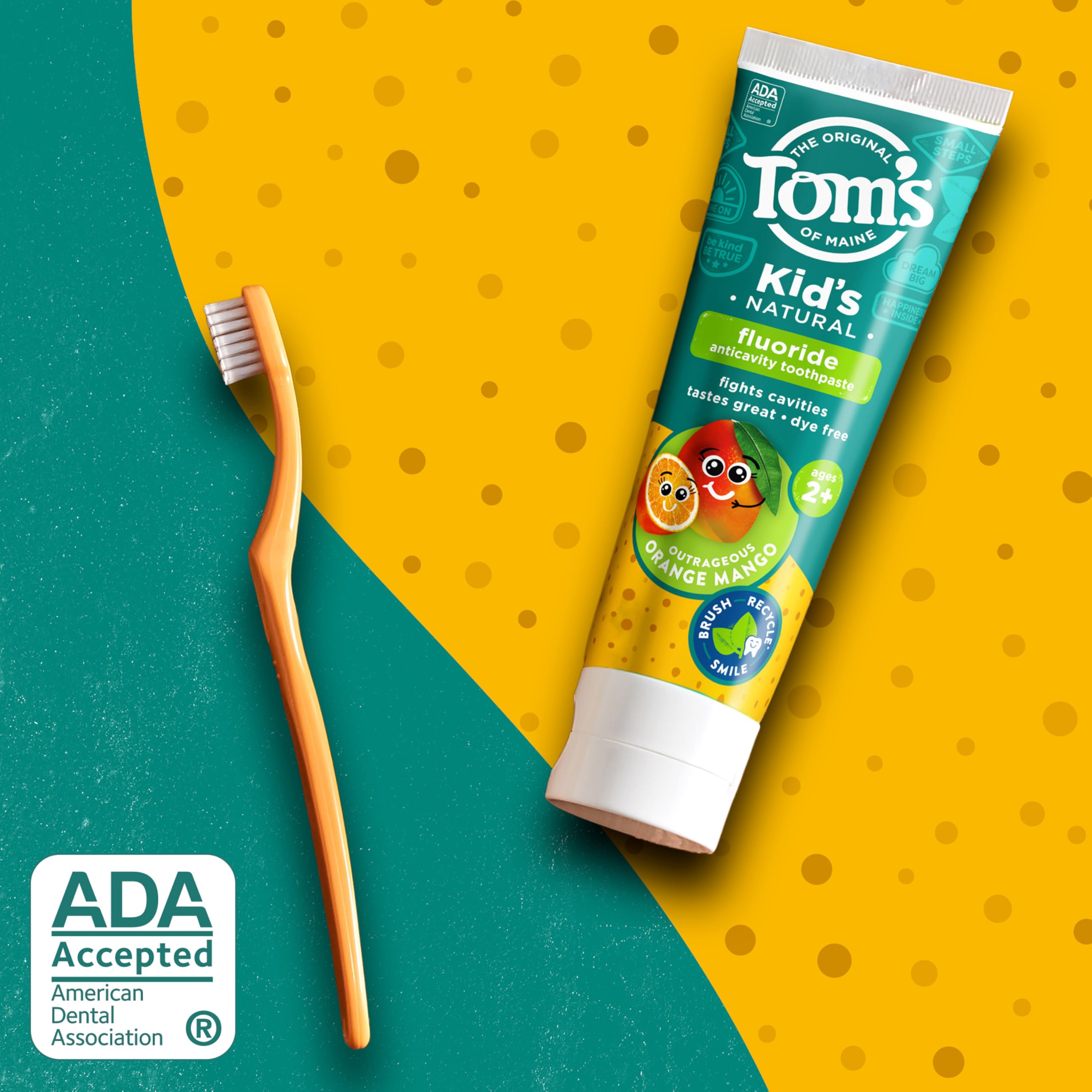 Tom's of Maine Kids Fluoride Toothpaste - Orange Mango 5.1 oz (3 Pack)