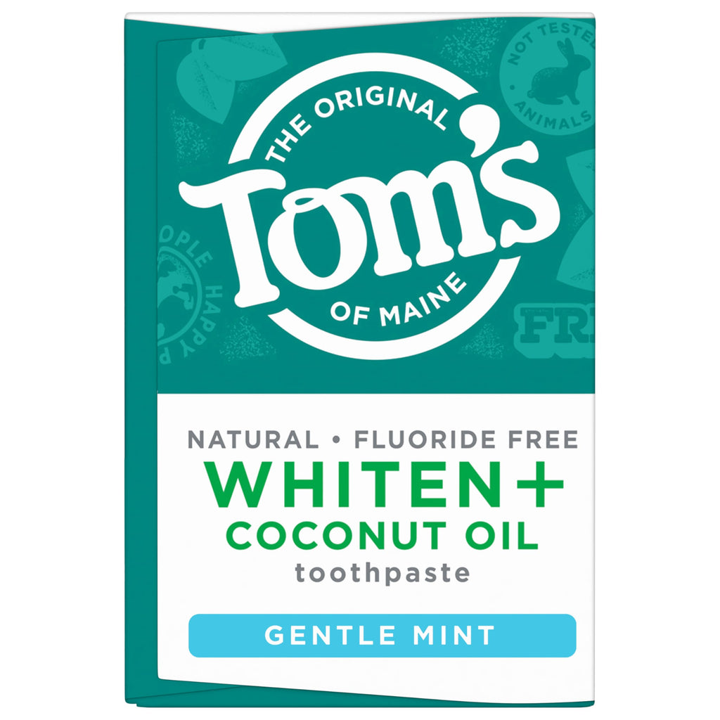 Tom's of Maine Whiten Plus Coconut Oil Fluoride Free Toothpaste - Natural Whitening (4 oz)