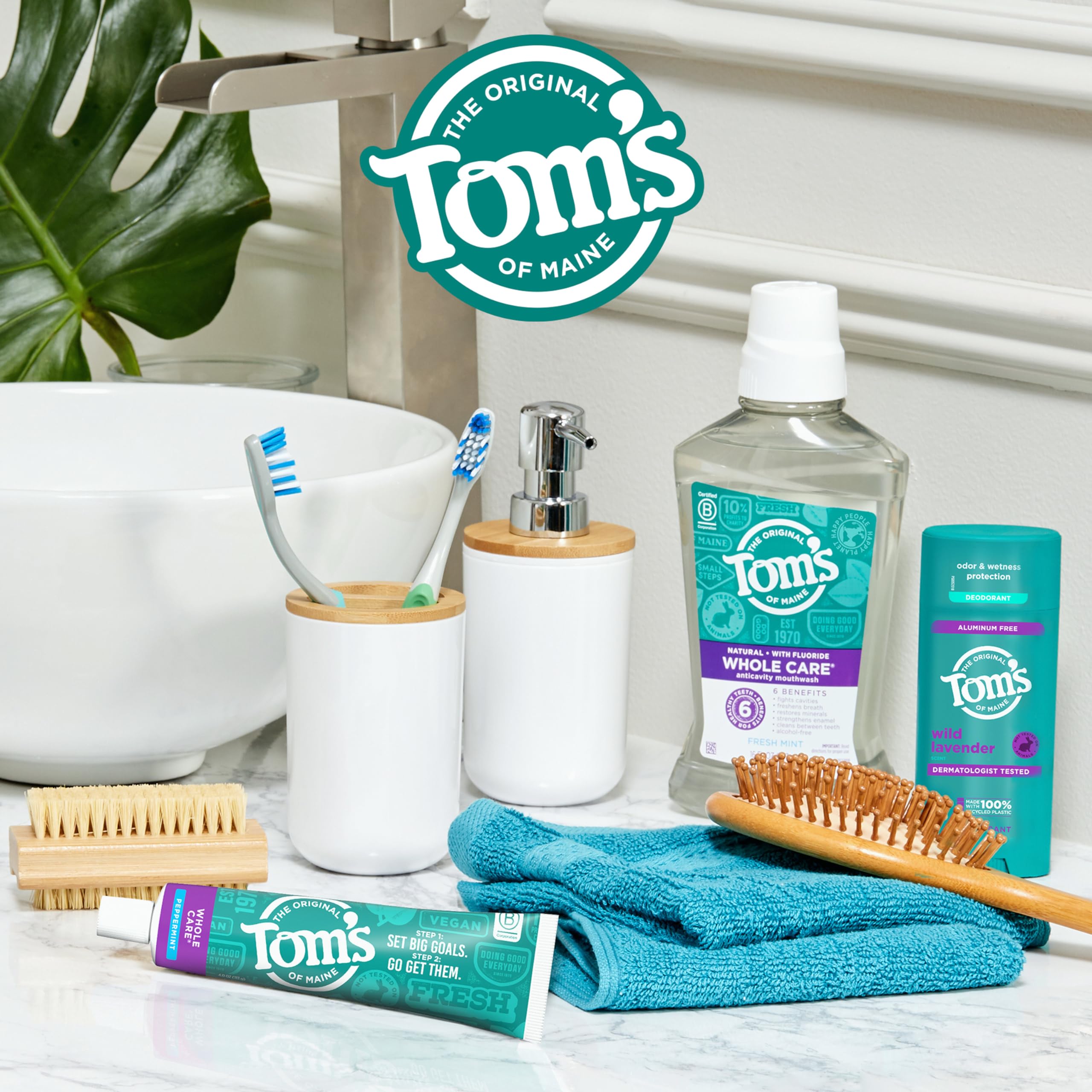 Tom's of Maine Whole Care Natural Fluoride Toothpaste – Peppermint, 4 oz, 3-Pack (Packaging May Vary)