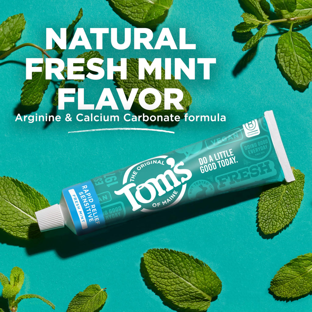 Tom's of Maine Fluoride-Free Rapid Relief Sensitive Toothpaste – Fresh Mint, 4 oz