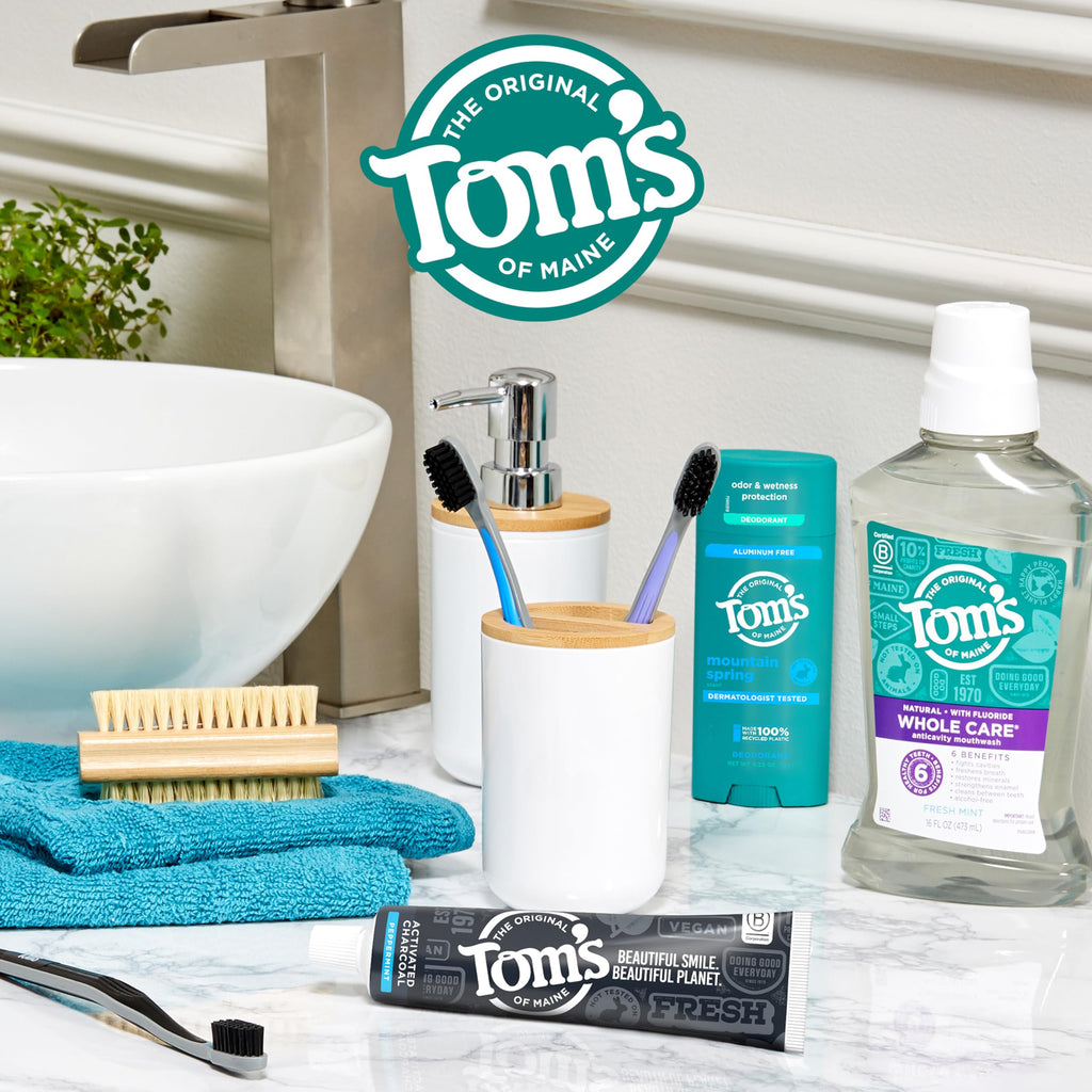 Tom's of Maine Activated Charcoal Toothpaste with Fluoride – Peppermint, 4.7 oz, 3-Pack